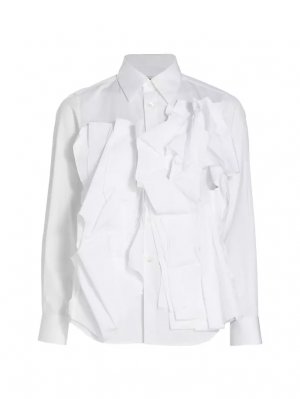Хлопковая рубашка с рюшами Comme Des Garçons, белый Garçons