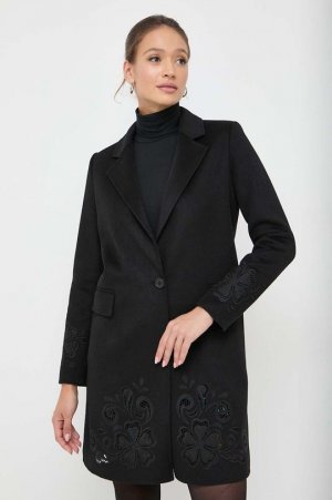 Шерстяное пальто Twinset, черный TWINSET