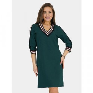 Платье-толстовка , в спортивном стиле, полуприлегающее, миди, размер 54, зеленый LOVETEX.STORE. Цвет: зеленый/изумрудный