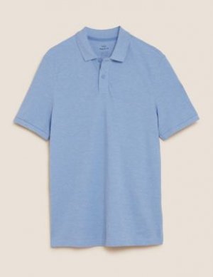 Pure Cotton Pique Polo Shirt, Marks&Spencer Marks & Spencer. Цвет: пастельный голубой