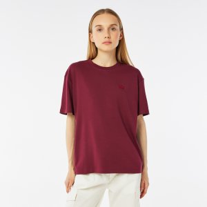 Футболки Женская футболка Regular Fit Lacoste. Цвет: бордовый