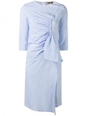 Полосатое платье Hache. Цвет: синий