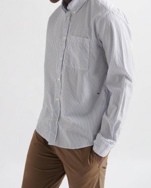 Тонкая мужская рубашка с длинными рукавами , темно-синий Loreak Mendian