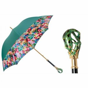 Зонт-трость , мультиколор Pasotti. Цвет: зеленый/золотистый/бирюзовый/микс