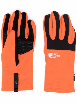 Двухцветные перчатки с логотипом The North Face. Цвет: оранжевый