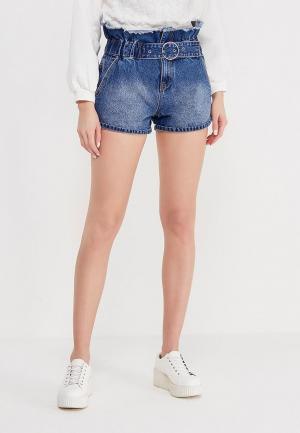 Шорты джинсовые Lost Ink PAPERBAG BELTED SHORT. Цвет: синий