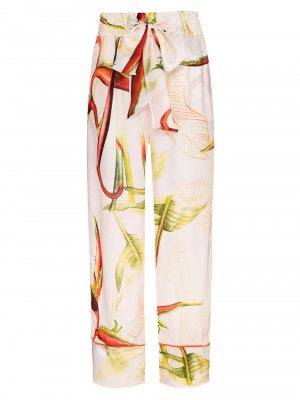 Шелковые пижамные брюки с цветочным принтом Sinesia Karol