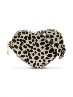Леопардовая сумка на плечо в форме сердца Little Marc Jacobs. Цвет: золотистый