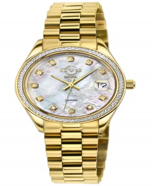 Женские часы Turin, швейцарские кварцевые золотистые часы-браслет из нержавеющей стали, 32 мм , золотой Gevril