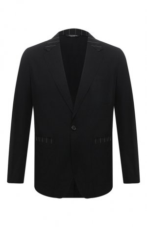 Пиджак из хлопка и шерсти Dolce & Gabbana. Цвет: чёрный