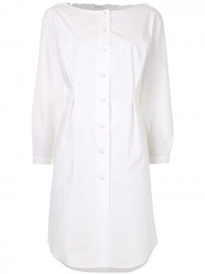 Платье-рубашка со сборками Delpozo. Цвет: белый