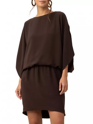 Мини-платье Manhattan с блузоном , цвет brown derby Trina Turk