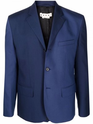 Однобортный пиджак с заостренными лацканами Marni. Цвет: синий
