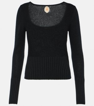 Кашемировый свитер ребристой вязки Jardin Des Orangers, черный ORANGERS