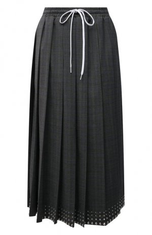 Шерстяная юбка Miu. Цвет: серый