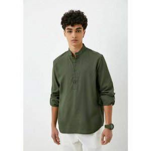 Рубашка , размер 50, зеленый CLEO. Цвет: зеленый/хаки