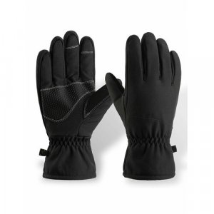 Перчатки зимние на флисе Softshell с противоскользящими вставками черные (размер: xl) Kamukamu. Цвет: черный