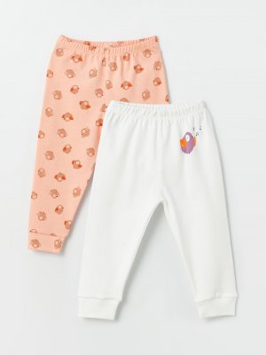 Пижамные штаны для маленьких девочек с эластичной резинкой на талии, 2 предмета LUGGI BABY, экрю Baby