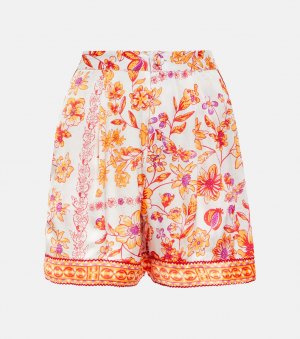 Атласные шорты Isabelle с цветочным принтом POUPETTE ST BARTH, разноцветный Barth