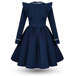 Школьное платье , размер 146-152, белый, синий Alisia Fiori. Цвет: белый/синий