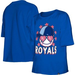 Молодежная футболка New Era Royal Kansas City Royals Team для девочек с короткими рукавами