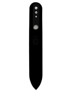 Пилочка стеклянная маникюрная со стразами PRECIOSA, 1шт, черный, 140 мм BOHEMIA. Цвет: черный