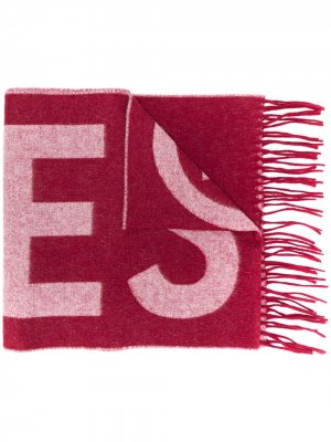 Объемный шарф с логотипом Filles A Papa. Цвет: красный