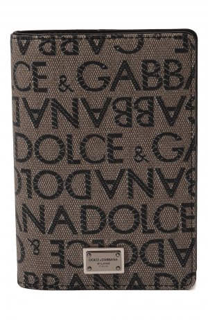 Текстильная обложка для паспорта Dolce & Gabbana. Цвет: коричневый