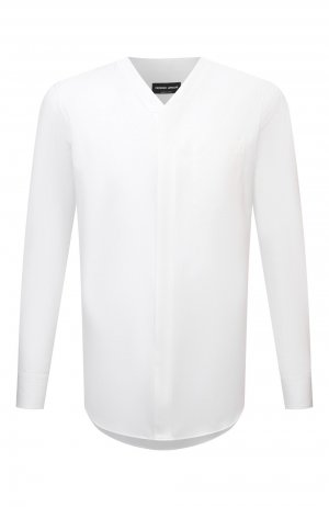 Хлопковая рубашка Giorgio Armani. Цвет: белый