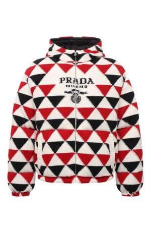 Куртка из шерсти и кашемира Prada. Цвет: разноцветный