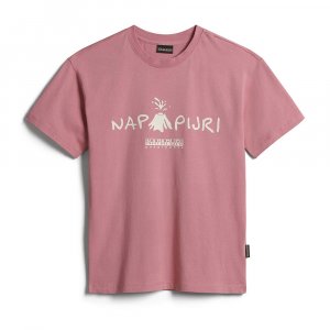 Женская футболка S-Moreno Napapijri. Цвет: розовый