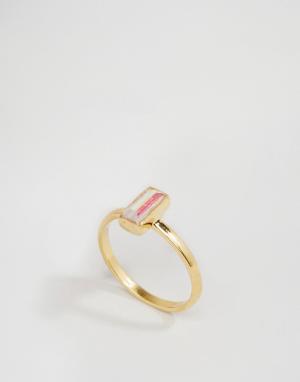 Кольцо с камнем багетной огранки Me & Zena. Цвет: золотой
