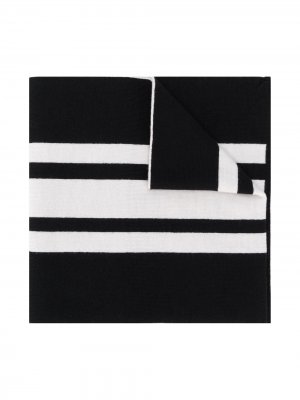 Жаккардовый шарф с логотипом Moncler Enfant. Цвет: черный