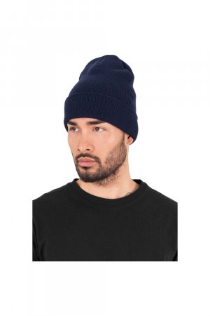 Длинная вязаная шапка , темно-синий Flexfit