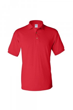 Рубашка поло из джерси DryBlend для взрослых с короткими рукавами , красный Gildan