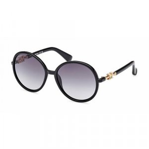 Солнцезащитные очки MM 0065 01B, кошачий глаз, оправа: пластик, для женщин, черный Max Mara. Цвет: черный