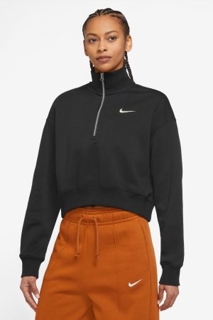 Блузка Mini Swoosh с молнией на шее , черный Nike