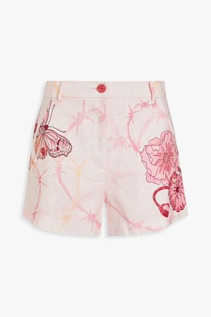 Льняные шорты с принтом Leo Lin, розовый LIN