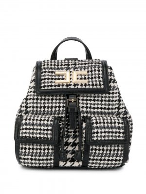 Маленький рюкзак с логотипом Elisabetta Franchi. Цвет: черный