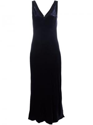 Длинное бархатное платье DKNY. Цвет: синий