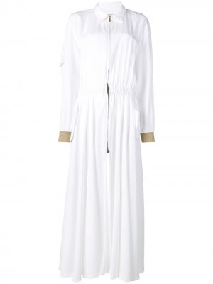Длинное платье-рубашка Alexandre Vauthier. Цвет: белый