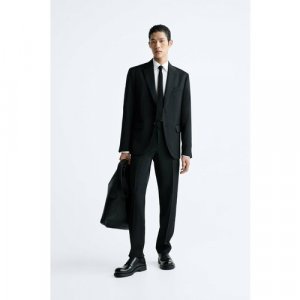 Пиджак Zara, размер 54, черный ZARA. Цвет: черный