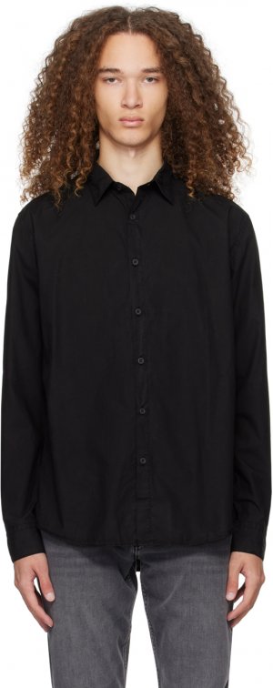 Черная легкая рубашка Sunspel