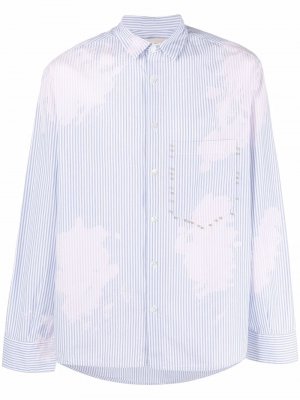 Полосатая рубашка с выцветшим эффектом Corelate. Цвет: синий