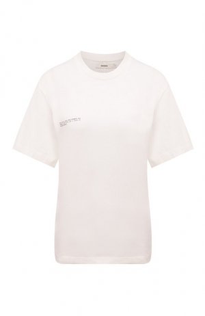 Хлопковая футболка PANGAIA. Цвет: кремовый