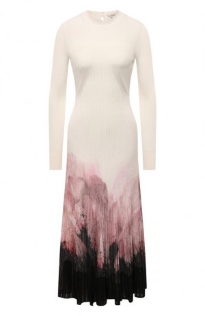 Платье из вискозы Alexander McQueen. Цвет: кремовый
