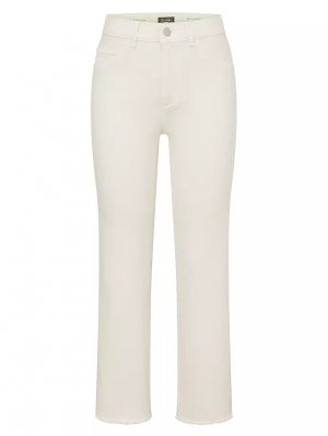 Прямые винтажные джинсы до щиколотки с высокой посадкой Patti Dl1961 Premium Denim, экрю Denim