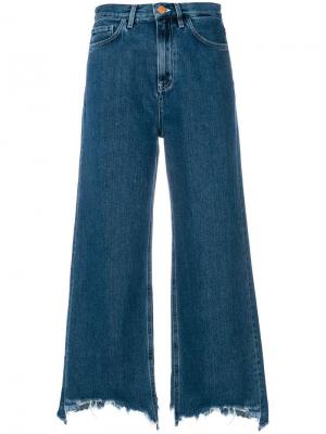 Укороченные широкие джинсы Mih Jeans. Цвет: синий