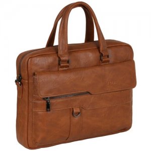 Мужская сумка Polar, папка для документов, портфель, отделение ноутбука, вмещает формат а4, ручная кладь, Экокожа 39 х 30 9 POLAR. Цвет: коричневый