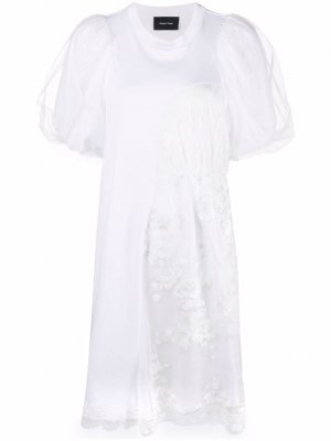 Платье-футболка с объемными рукавами Simone Rocha. Цвет: белый